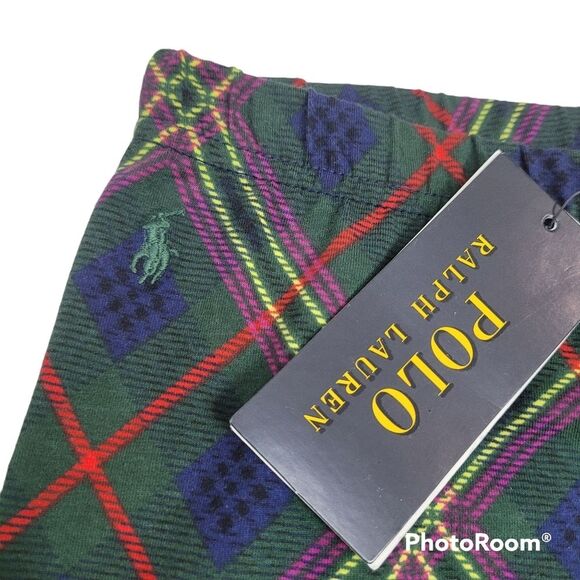 POLO Ralph Lauren Girls Patchwork Plaid Stretch Jersey Leggings Size 6X - Picture 8 of 14